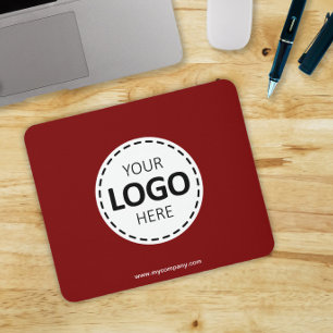 Logo Upload Modern Simple Red Mouse Pad