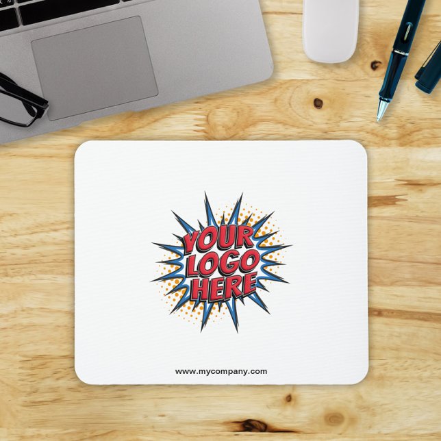 Logo Upload Modern Simple White Mouse Pad (Creator Uploaded)