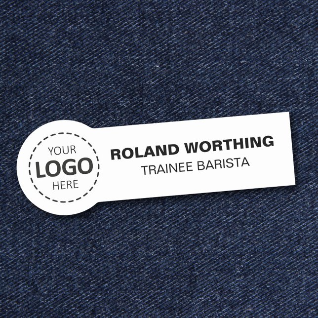 Logo Upload Simple Modern Staff  Name Tag (Creator Uploaded)