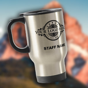 Logo Upload, Staff Name, Professional  Travel Mug