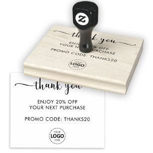 Logo Upload Thank You Custom Discount  Rubber Stamp