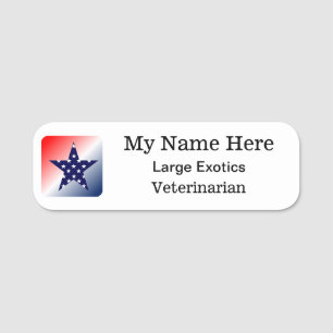 Logo Veterinarian 3 Line Text Round Corner Name Tag