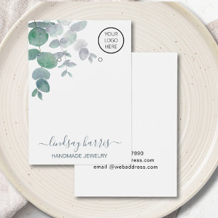 Logo Watercolor Eucalyptus Earrings Display Card