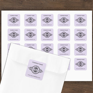 Logo & Website Custom Square Lavender Sticker