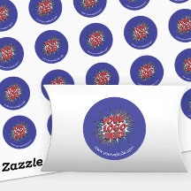 Logo & Website Upload Blue Round Stickers Sheet