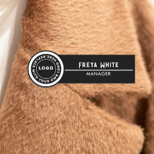 Logo, White Accent, Black Name Tag