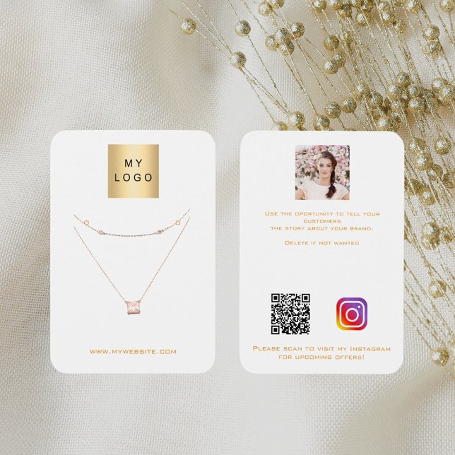 Logo white gold earring jewellery photo QR display (Creator Uploaded)