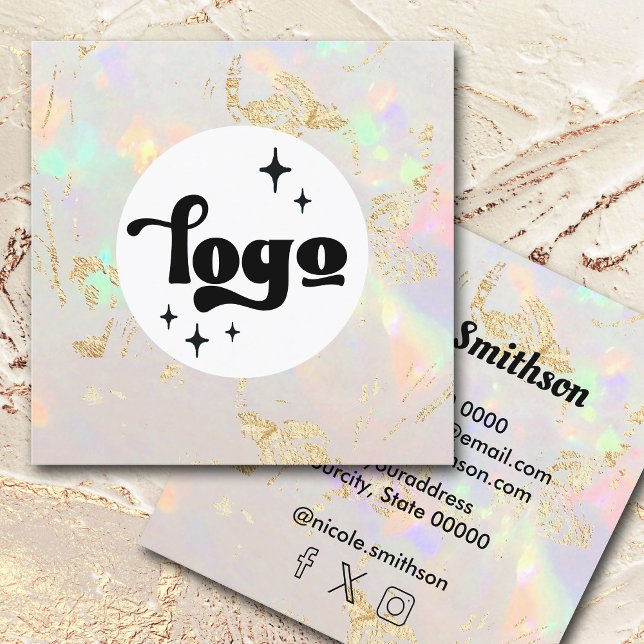 logo white opal  square business card (Creator Uploaded)