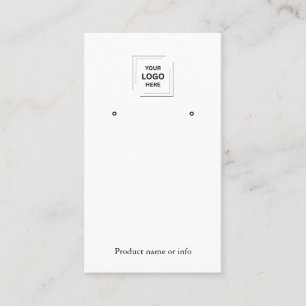 Logo White Stud Earring Jewellery Display Card 