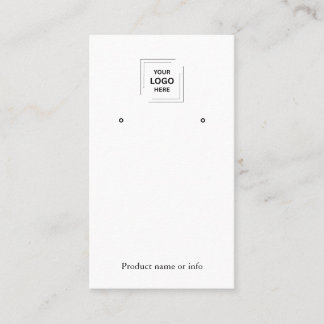 Logo White Stud Earring Jewellery Display Card 