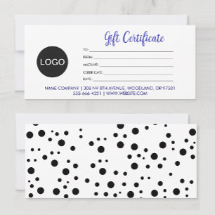 Logo With Modern Script Business Gift Certificate