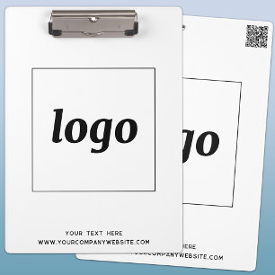 Logo with Text and QR Code Business Branding Clipboard