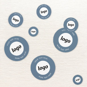 Logo with Text Business Promotional Blue Grey Confetti