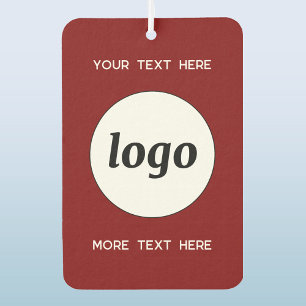 Logo With Text Business Promotional Burgundy Red Car Air Freshener