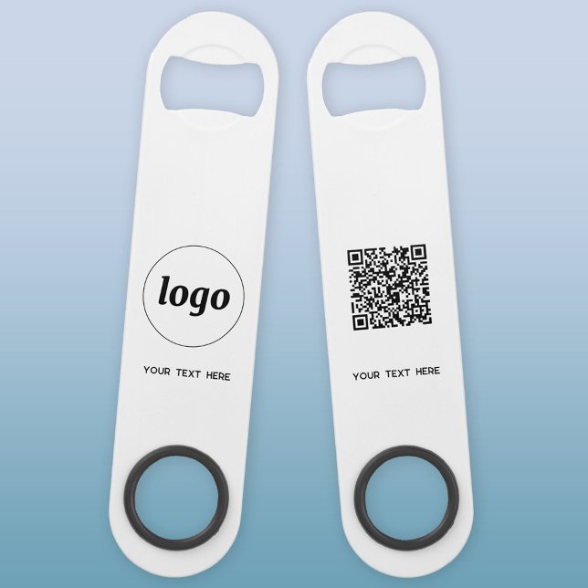 Logo With Text QR Code Business (Logo QR code custom text business promotional bar key bottle opener)