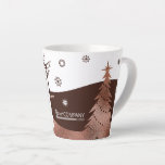 Logo'd Marshmallow Christmas Coffee Mug<br><div class="desc">Chocolate brown personalised Christmas mug is a cute accessory to the brown & bronze foil marshmallow Christmas card! Brown vector artwork on this latte mug can be changed to any colours, while the shiny bronze foil design has other filters to choose from. Easily upload your logo of any colour, and...</div>