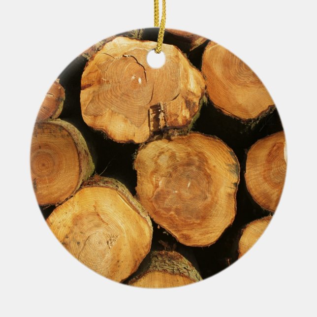 Logs Ceramic Tree Decoration (Front)