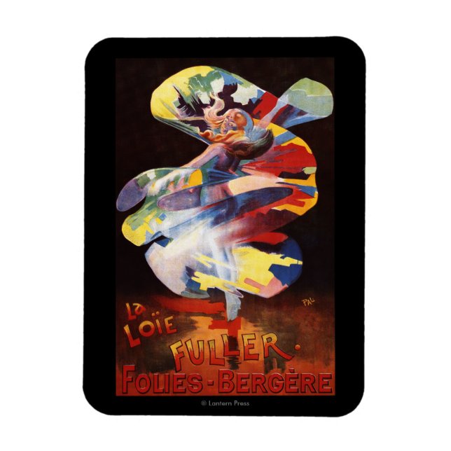 Loie Fuller at Folies-Bergere Theatre Magnet (Vertical)