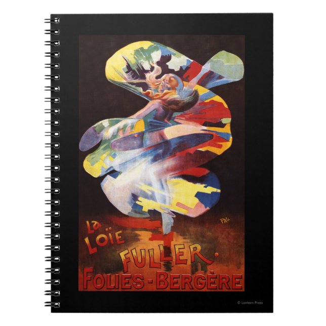 Loie Fuller at Folies-Bergere Theatre Spiral Notebook (Front)