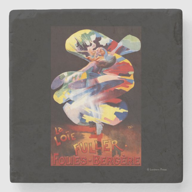 Loie Fuller at Folies-Bergere Theatre Stone Coaster (Front)