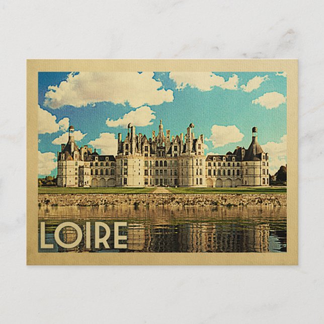 Loire France Vintage Travel - Chateau Chambord Postcard (Front)