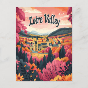 Loire Valley France Vintage art Postcard