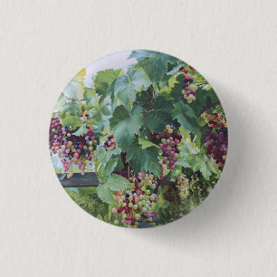 Loire Valley Vineyard – French Grape Painting 3 Cm Round Badge