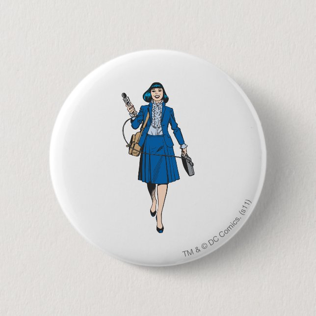 Lois Lane with Microphone 6 Cm Round Badge (Front)