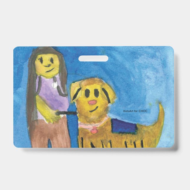 Lois the Therapy Dog - Kids Art for CHOC ID Badge (Front)