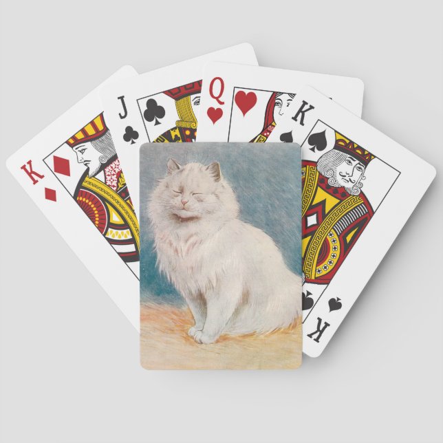 Lois Wain Vintage White Cat Playing Cards (Back)