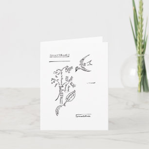 L'oiseau et le bouquet, by Apollinaire Note Card