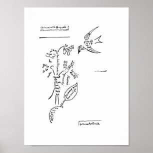L'oiseau et le bouquet, by Apollinaire Poster