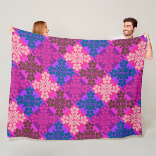 Lokanui hawaiian quilt plumeria fleece blanket