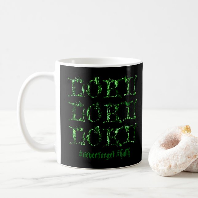 Loki Chant #neverforget #hallh customisable colour Coffee Mug (With Donut)