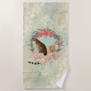 Loki's Buddies: Mika and Chidori Bengal Cats Beach Towel
