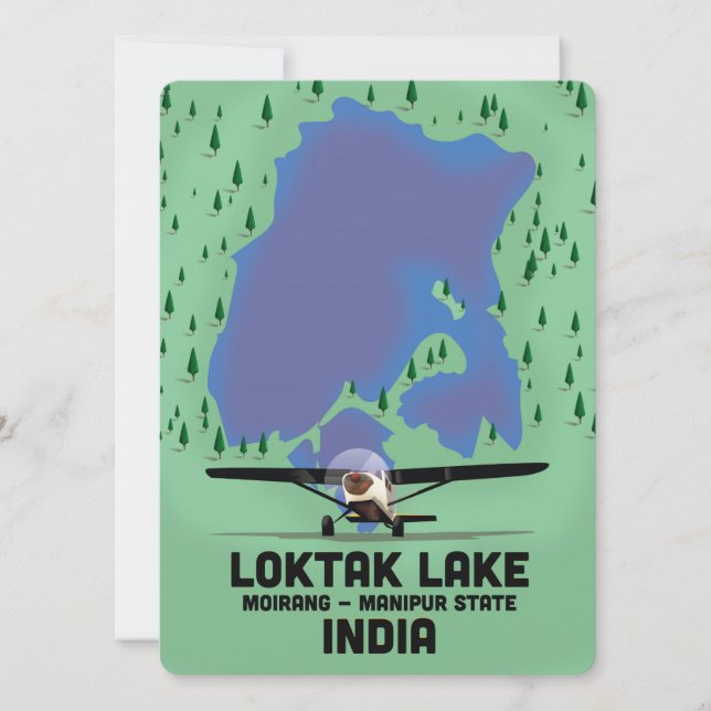 Loktak Lake Manipur state, India map (Front)