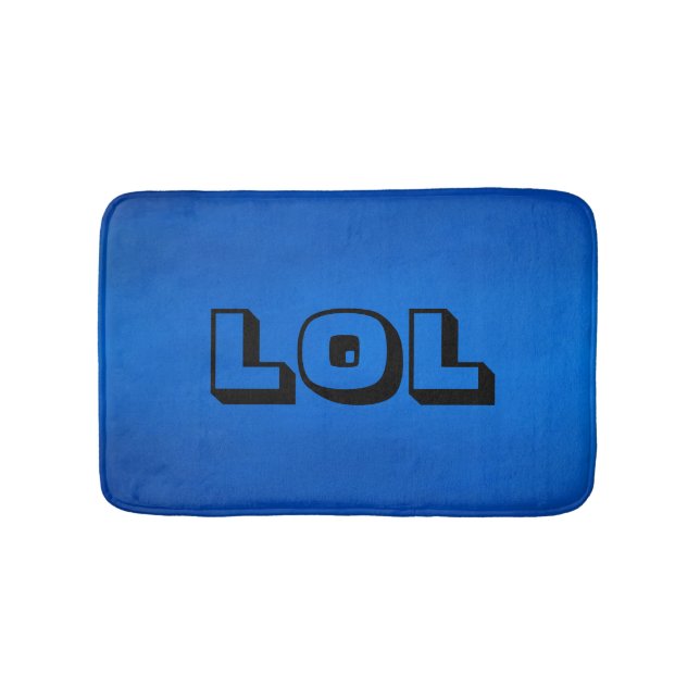 LOL Blue and Black Bath Mat Bathroom Decor (Front)