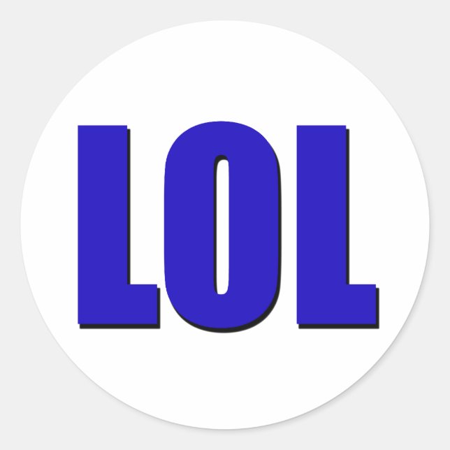 LOL blue Classic Round Sticker (Front)
