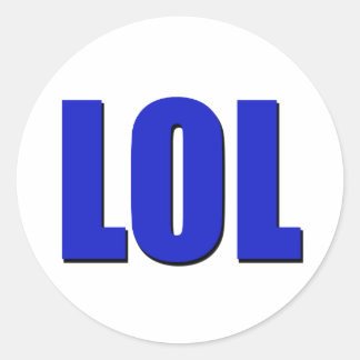 LOL blue Classic Round Sticker
