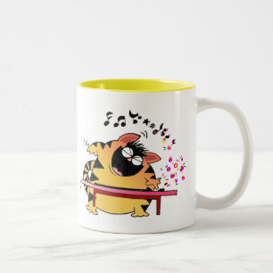 LOL Cats Fat Musical Cat Two-Tone Coffee Mug