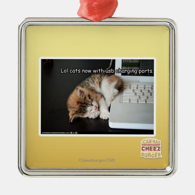 Lol cats with USB Metal Tree Decoration (Front)