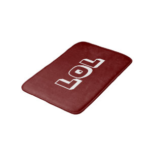 LOL Dark Red & White Bath Mat Bathroom Decor