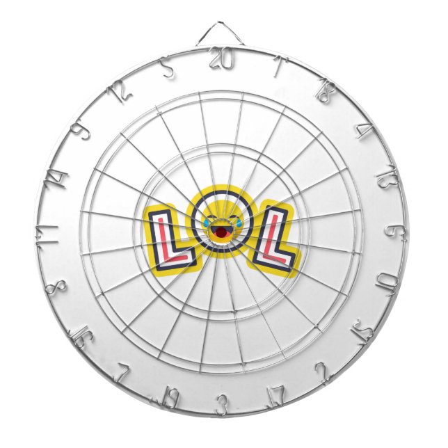 LOL Emoji Custom Dartboard - Fun Laugh Out Loud  (Front)