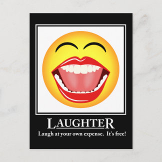 LOL Face Laughter Motivational Post Card