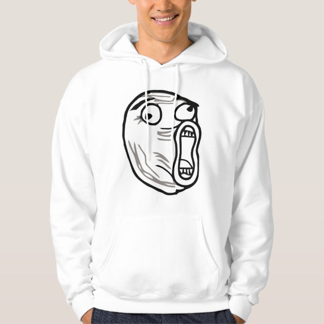 lol face meme humour rofl omg omfg hoodie (Front)