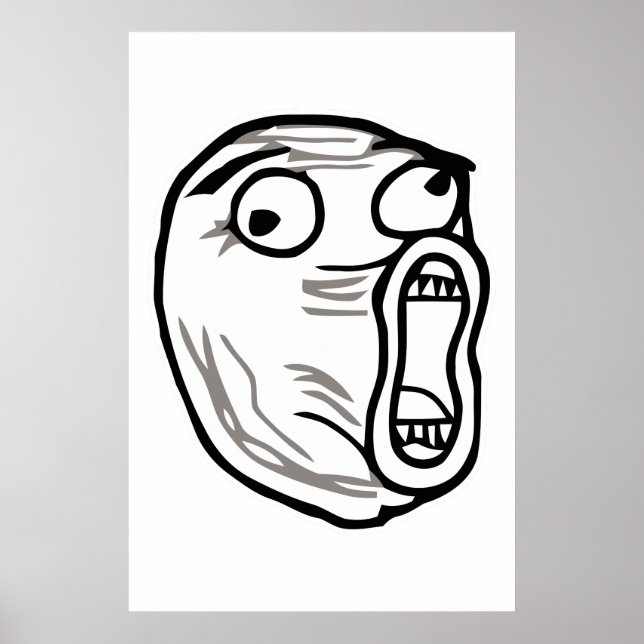 lol face meme humour rofl omg omfg poster (Front)