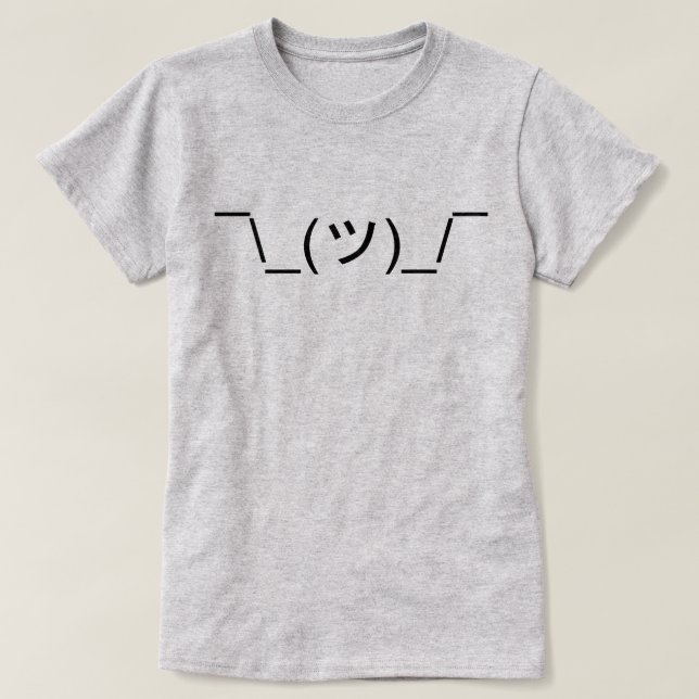 LOL IDK Shrug Emoticon T-Shirt (Design Front)