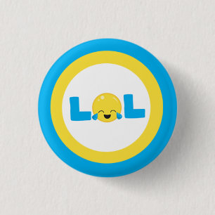 LOL Laugh Out Loud Emoji 3 Cm Round Badge