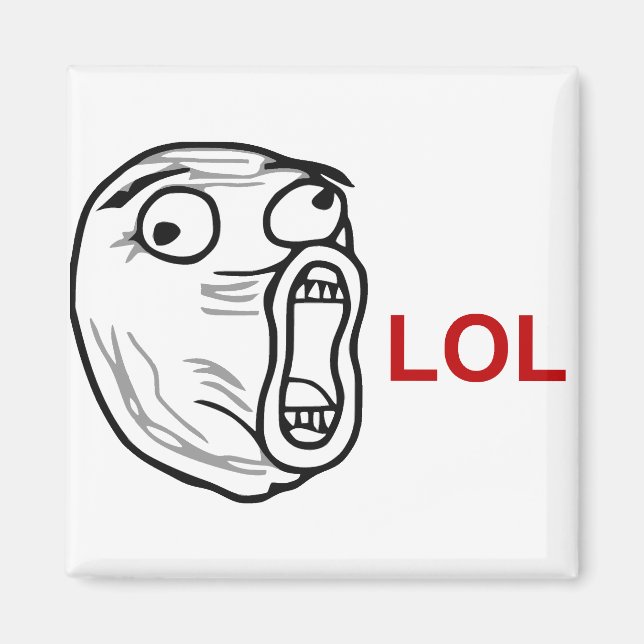 LOL Laugh Out Loud Rage Face Meme Magnet (Front)