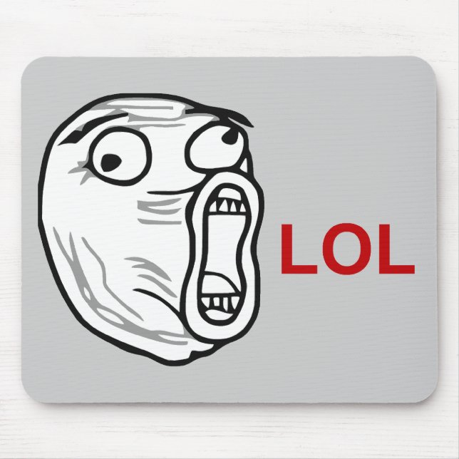 LOL Laugh Out Loud Rage Face Meme Mouse Pad (Front)